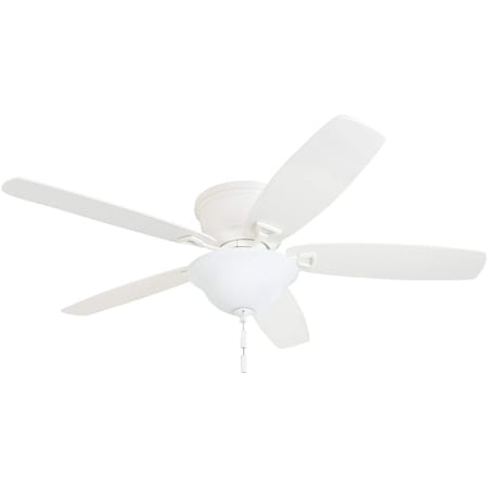 Honeywell Glen Alden, 52 in. Flush Mount Ceiling Fan with  Bowl Light, White 50518-40